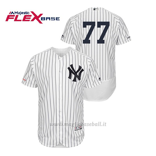 Maglia Baseball Uomo New York Yankees Clint Frazier 150th Aniversario Patch Flex Base Bianco